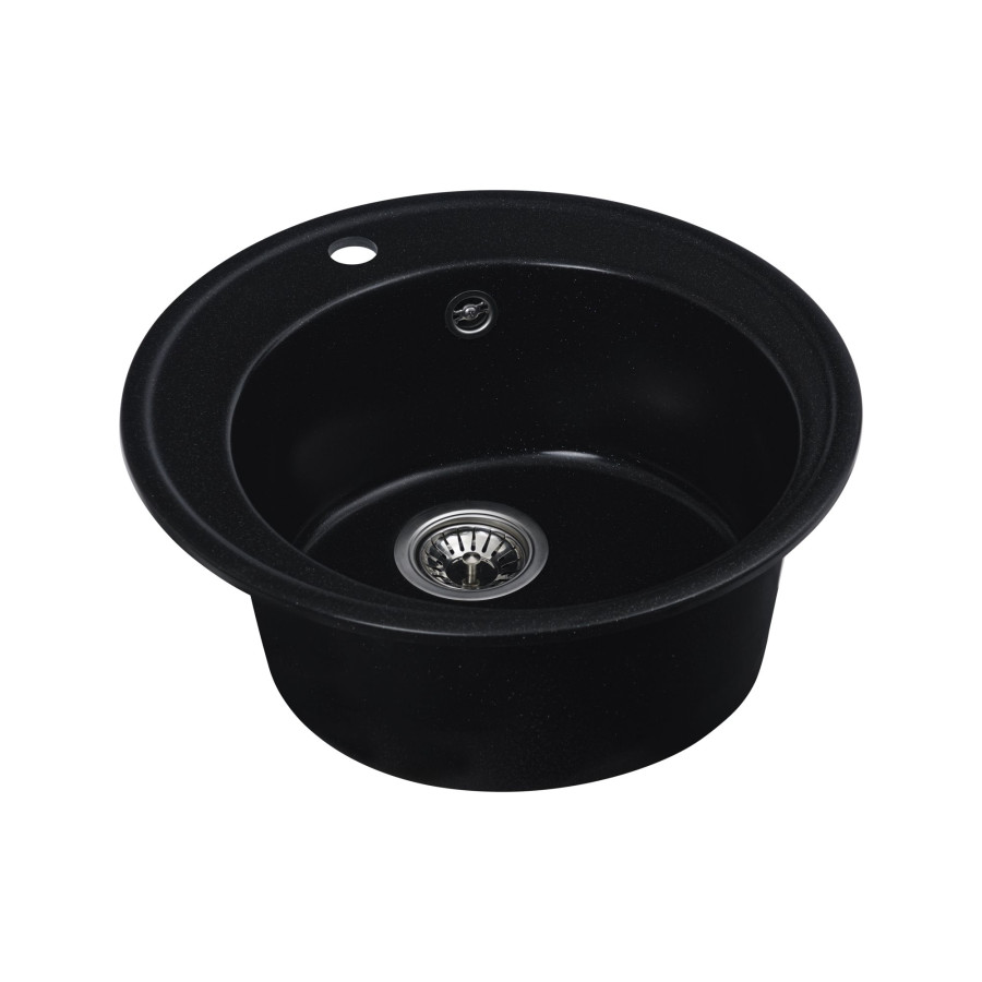 Гранітна мийка для кухні Platinum 510 YARA глянець Чорний металік