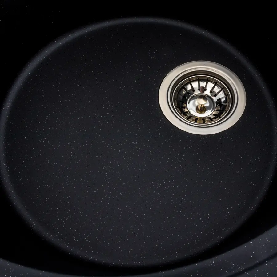 Гранитная мойка для кухни Platinum 5847 ONYX матовая (черный металлик)