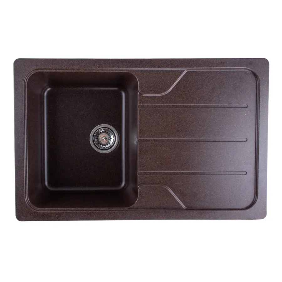 Гранітна мийка для кухні Platinum 7850 VERONA матова Шоколад