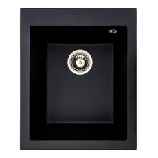 Гранітна мийка для кухні Platinum 4150 SOKIL матова (чорний металік)