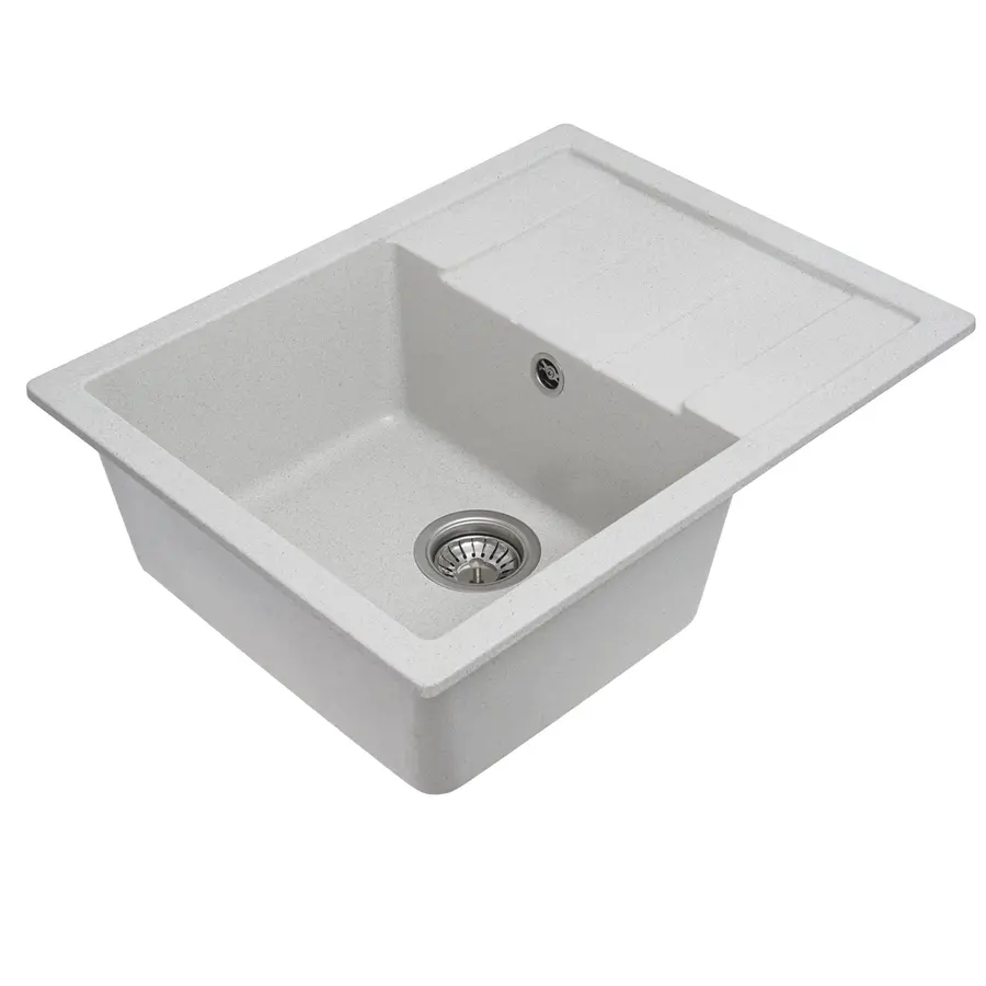 Гранітна мийка для кухні Platinum 6550 INTENSO матова Біла в крапку