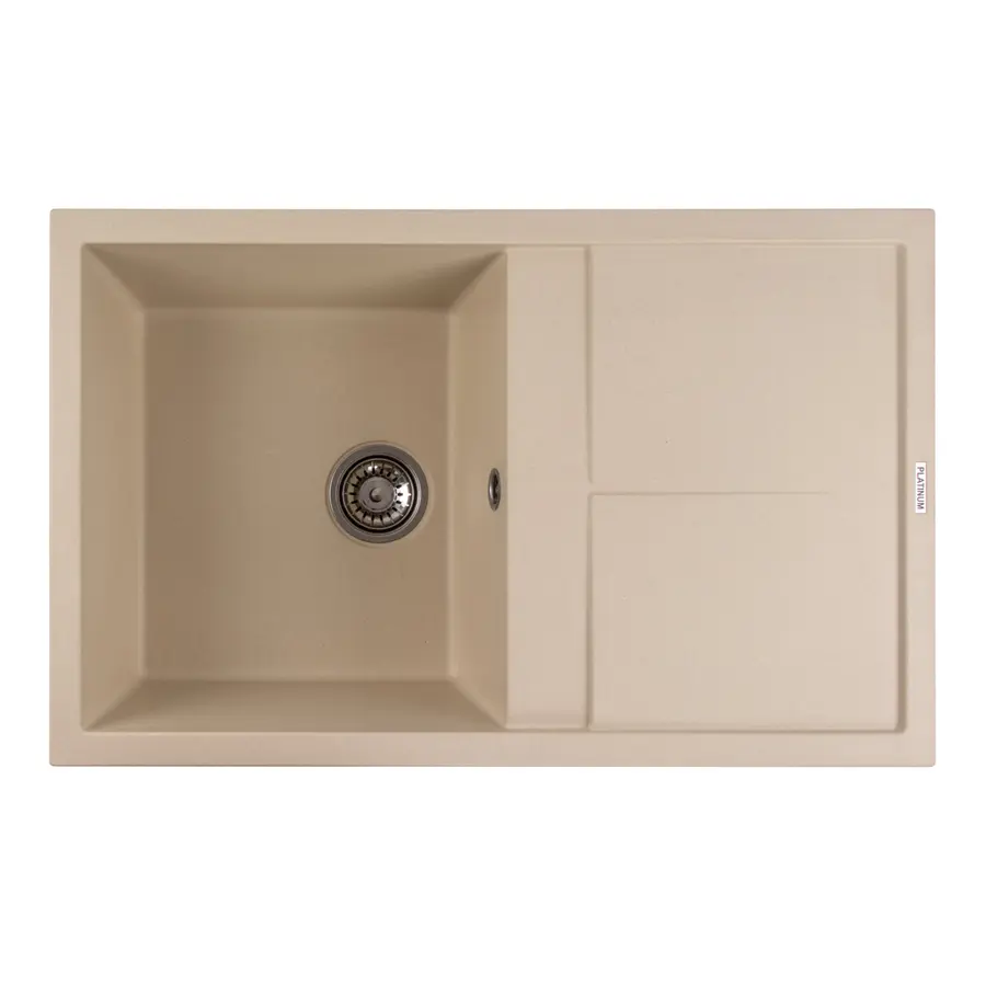 Гранітна мийка для кухні Platinum 7950 Selena матова Айворі