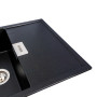 Гранітна мийка для кухні Platinum 8650 DIAMOND матова (чорна GOLD)