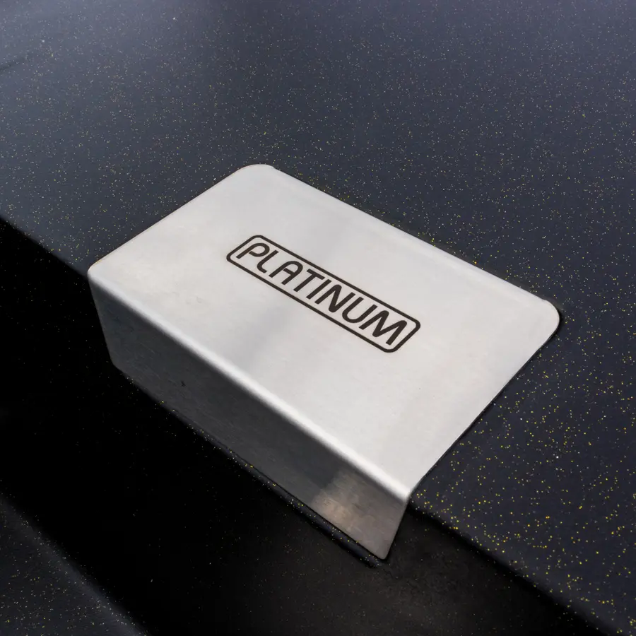 Гранітна мийка для кухні Platinum 8650 DIAMOND матова (чорна GOLD)