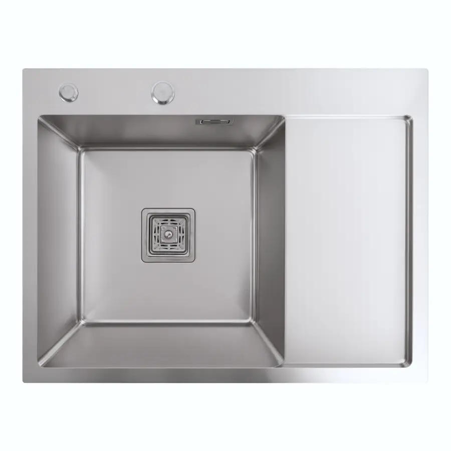 Мийка PVD Platinum Handmade 650x500x230 L нержавійка (квадратний сифон 3,0/1,0)