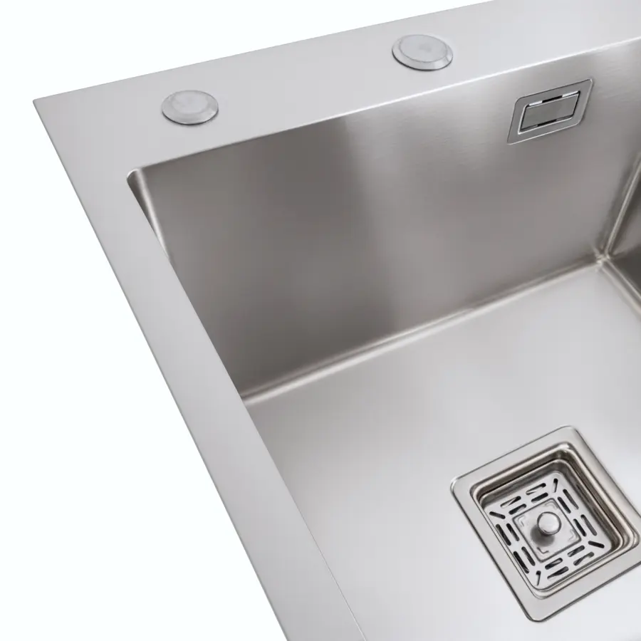 Мийка PVD Platinum Handmade 650x500x230 L нержавійка (квадратний сифон 3,0/1,0)