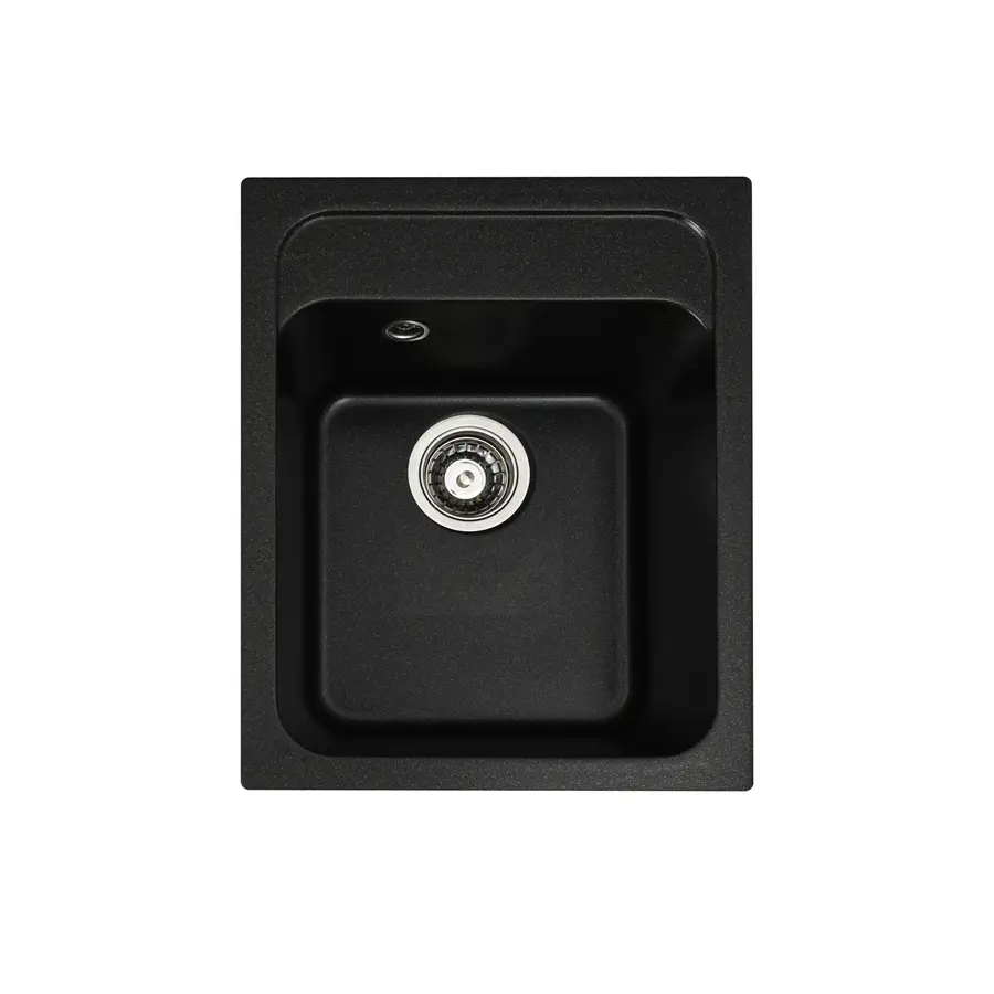 Гранітна мийка для кухні Platinum 4050 RUBY глянець Чорна GOLD