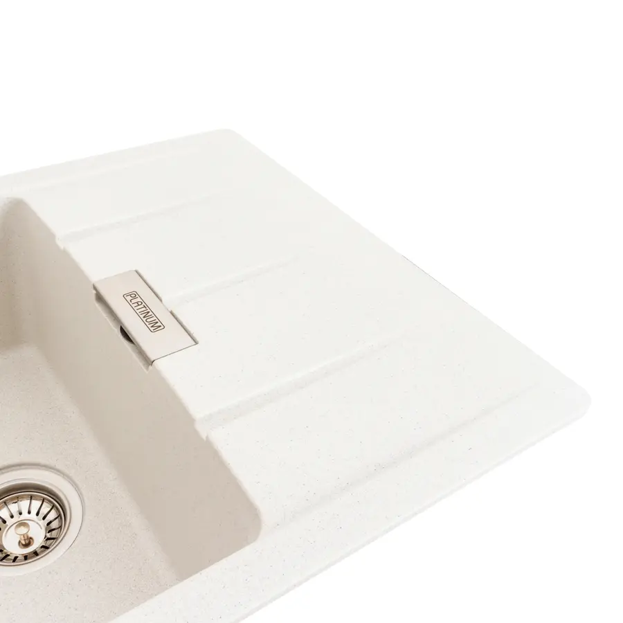 Гранітна мийка для кухні Platinum 7850 ROMA матова (білий в крапку)