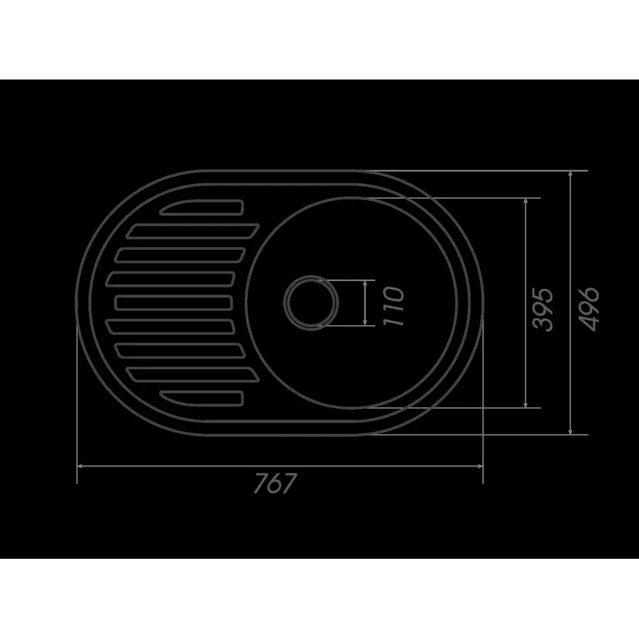 Гранітна мийка для кухні Platinum 7750 LIRA матова Сірий металік