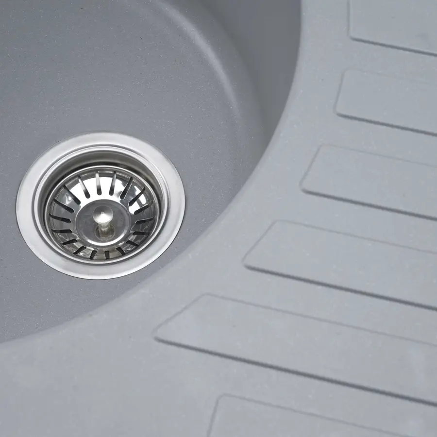 Гранітна мийка для кухні Platinum 7750 LIRA матова Сірий металік