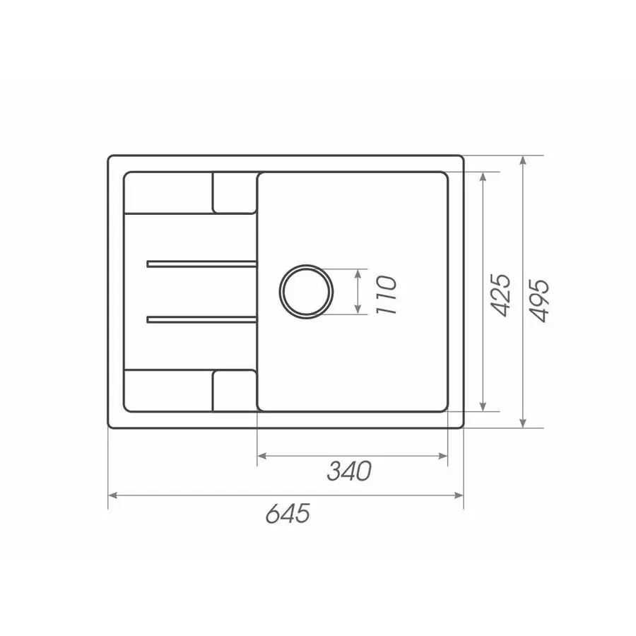 Гранітна мийка для кухні Platinum 6550 INTENSO матова Темна скеля