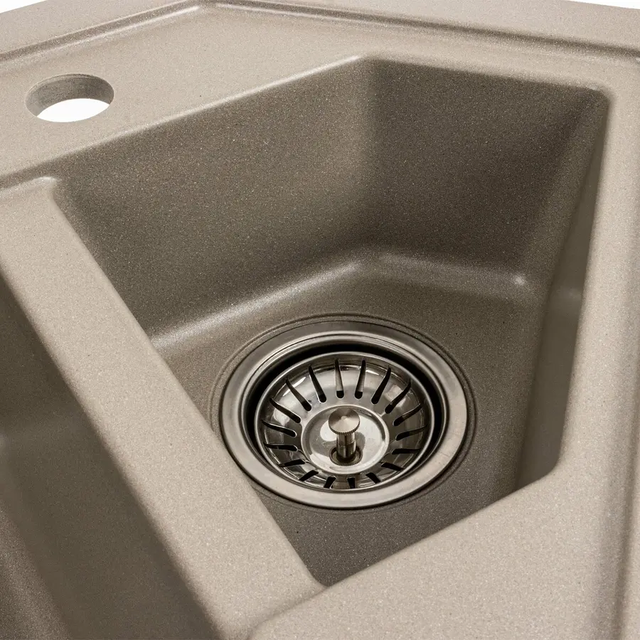 Гранітна мийка для кухні Platinum 9950 PANDORA матовий титан