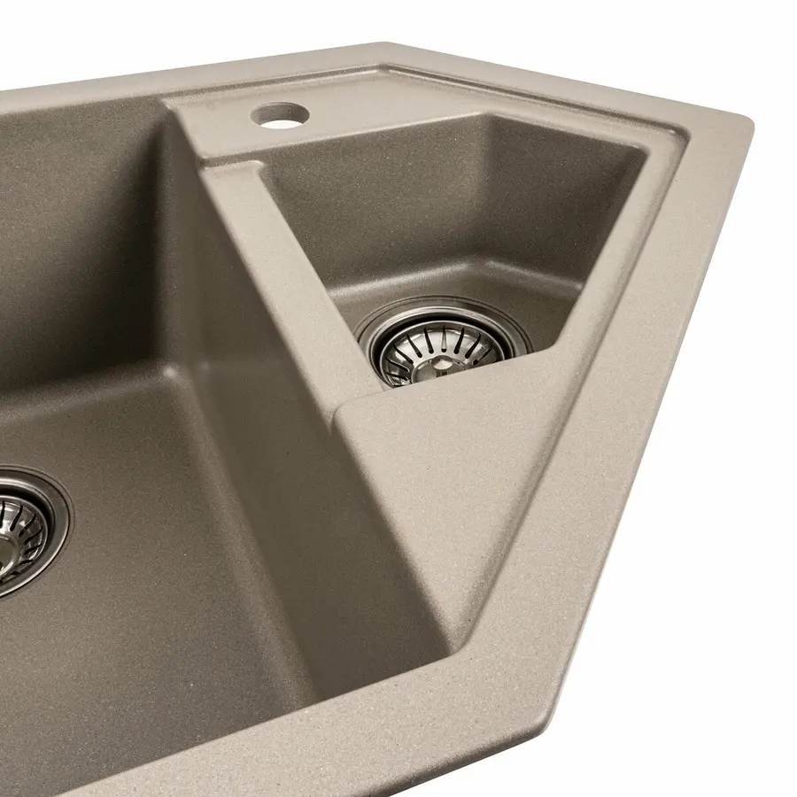 Гранітна мийка для кухні Platinum 9950 PANDORA матовий титан