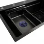 Кухонная мойка 75*45A PVD черная Platinum Handmade "ВОДОСПАД"