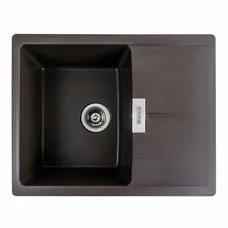 Гранітна мийка для кухні Platinum 6250 ZIRKONE матова Темна скеля