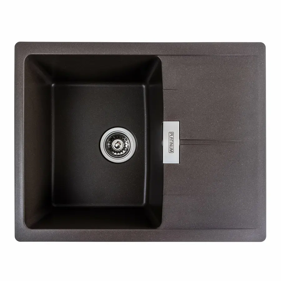 Гранітна мийка для кухні Platinum 6250 ZIRKONE матова Темна скеля