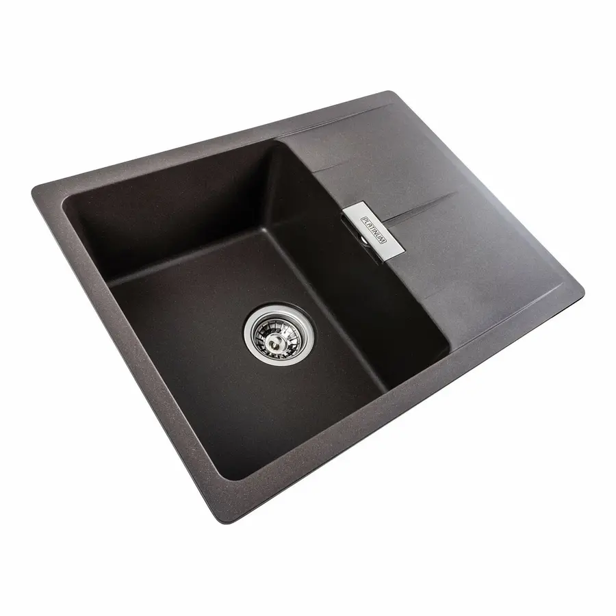 Гранітна мийка для кухні Platinum 6250 ZIRKONE матова Темна скеля