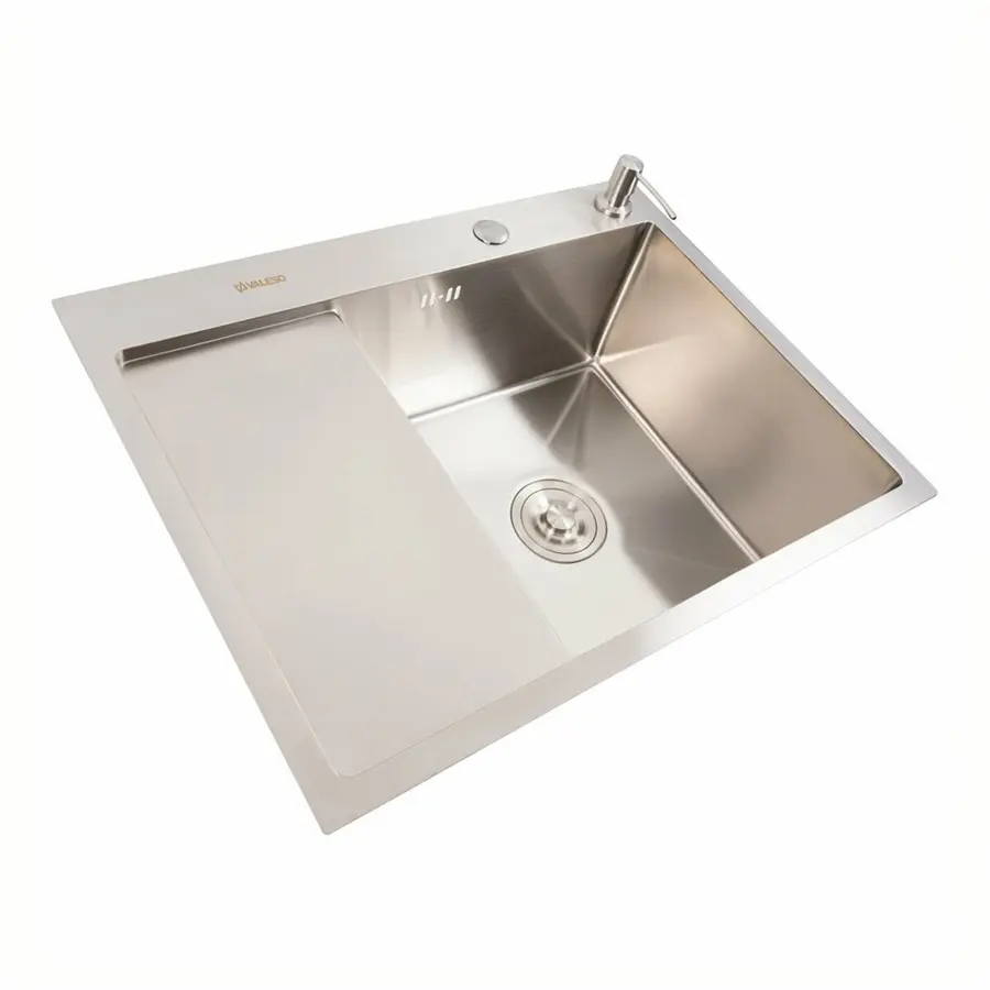 Кухонна мийка CM 65*50 R нержавійка VALESO Handmade (круглий сифон 3.0/0.8)