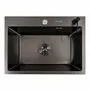 Кухонна мийка 58*43 PVD чорна Valeso Handmade (сифон круглий, 3,0/0,8)