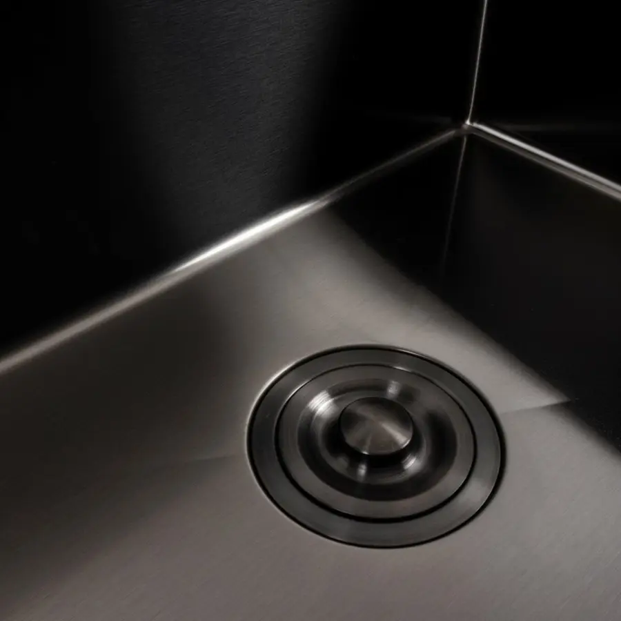 Кухонна мийка 58*43 PVD чорна Valeso Handmade (сифон круглий, 3,0/0,8)