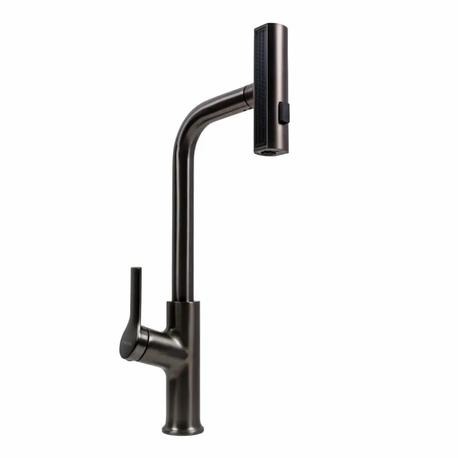 Смеситель кухонный с поворотным аэратором VALESO TH37 PVD черный