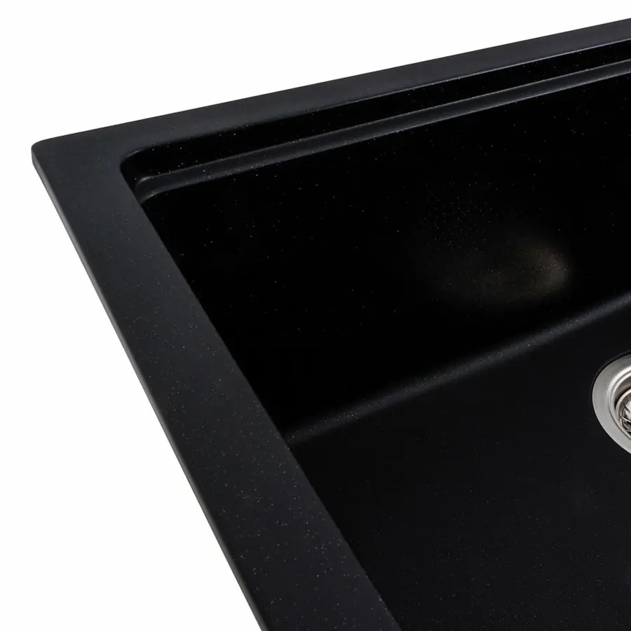 Гранитная мойка для кухни VALESO NIKA 7545 матовая Черный металлик