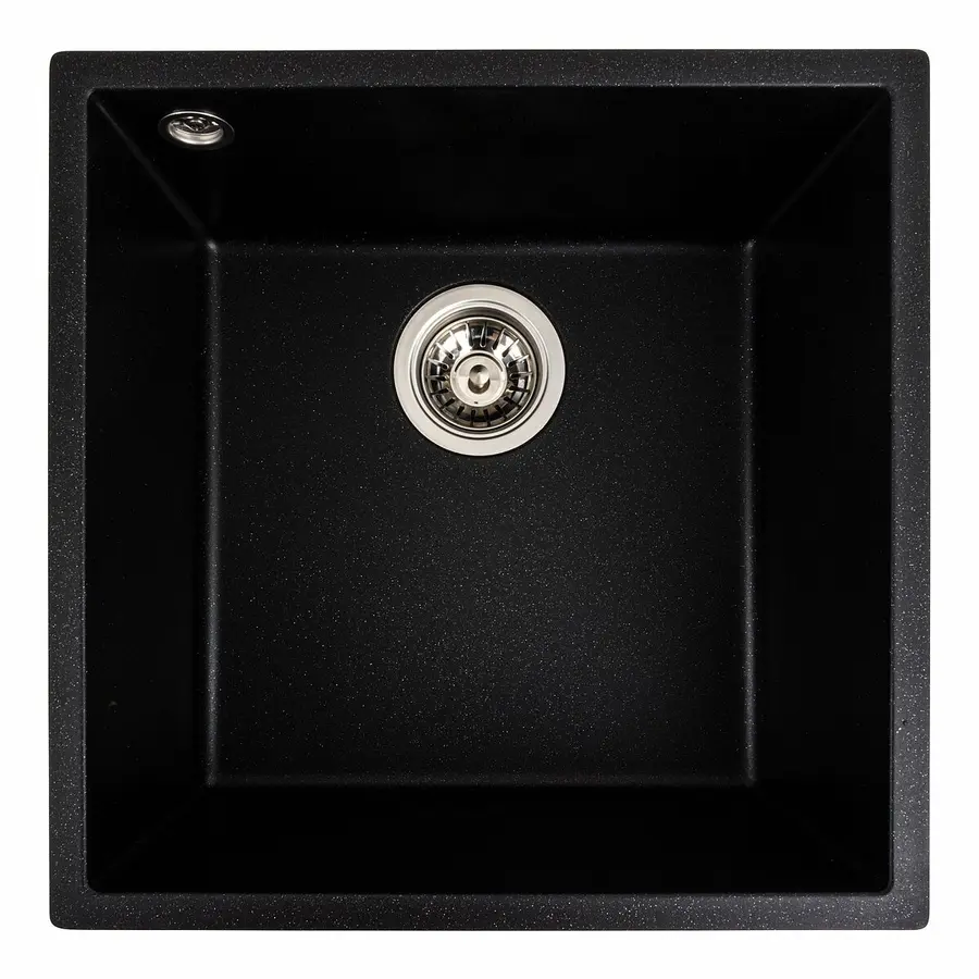 Гранитная мойка для кухни VALESO RUBA 4040 матовая Черный металлик