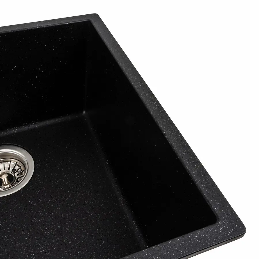 Гранитная мойка для кухни VALESO RUBA 4040 матовая Черный металлик