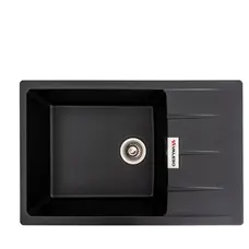 Гранитная мойка для кухни VALESO ROMA 7850 матовая Черный металлик