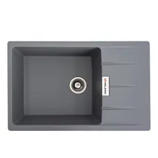 Гранитная мойка для кухни VALESO ROMA 7850 матовая Серый металлик