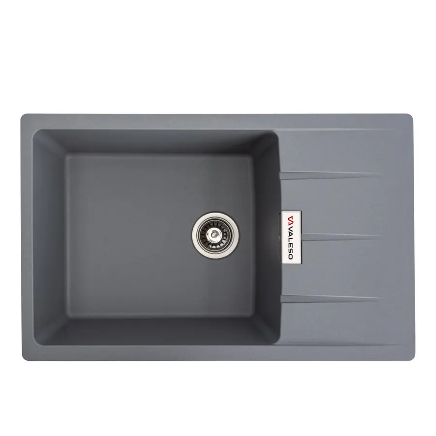 Гранитная мойка для кухни VALESO ROMA 7850 матовая Серый металлик