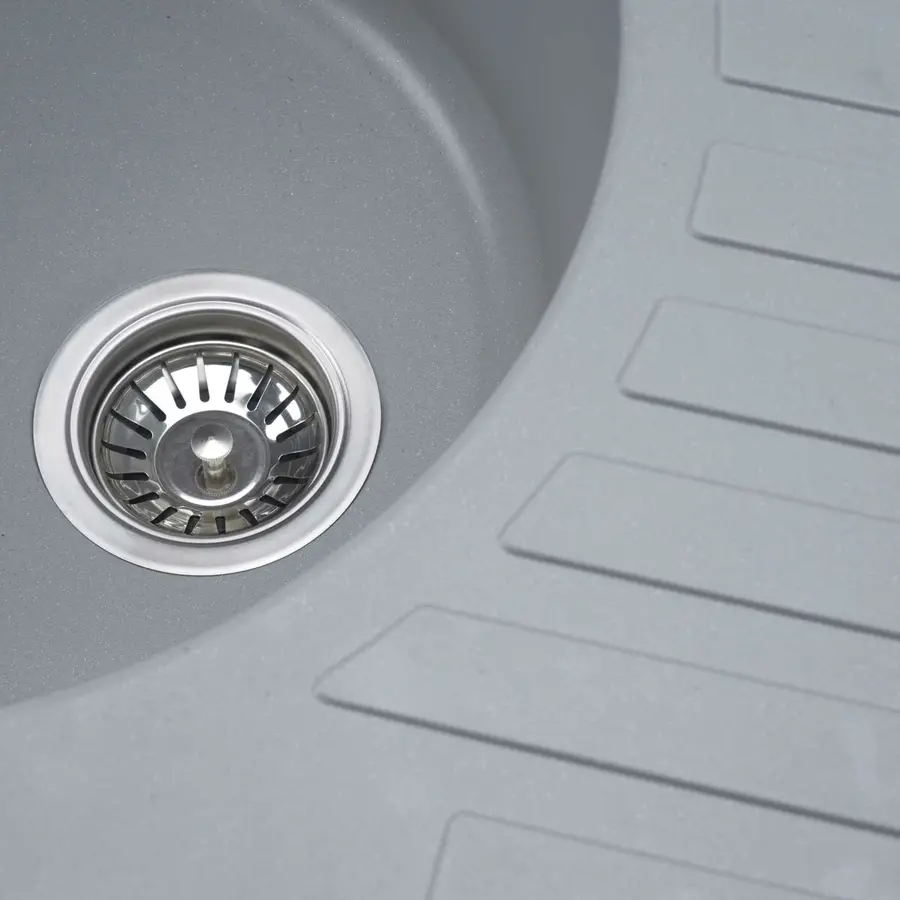 Гранітна мийка для кухні VALESO LIRA 7750 матова Сірий металік