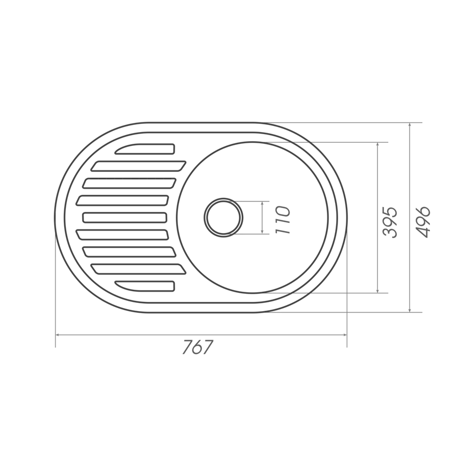 Гранітна мийка для кухні VALESO LIRA 7750 матова Сірий металік