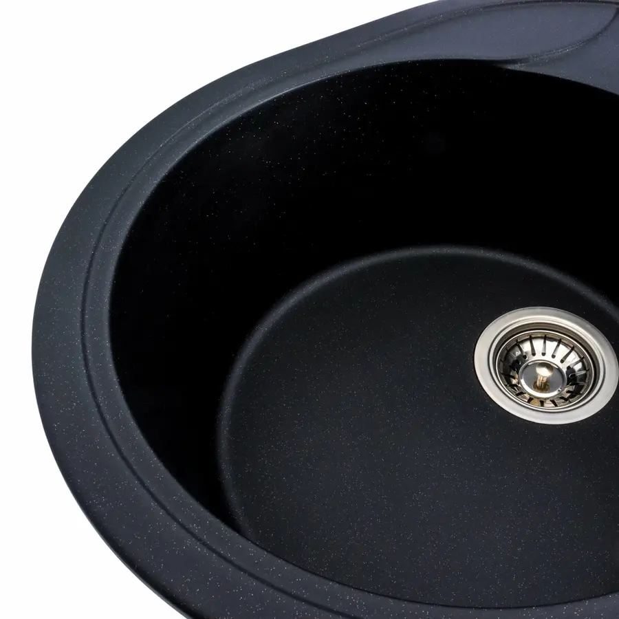 Гранитная мойка для кухни VALESO ONYX 5847 матовая Черный металлик