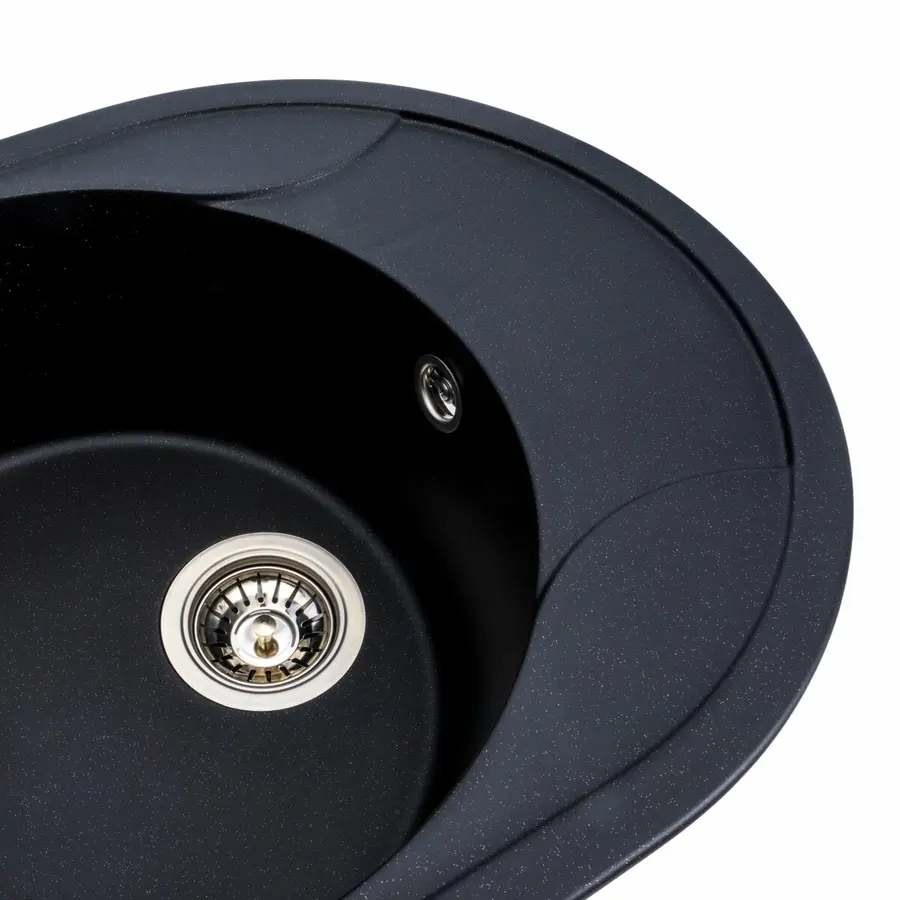 Гранитная мойка для кухни VALESO ONYX 5847 матовая Черный металлик