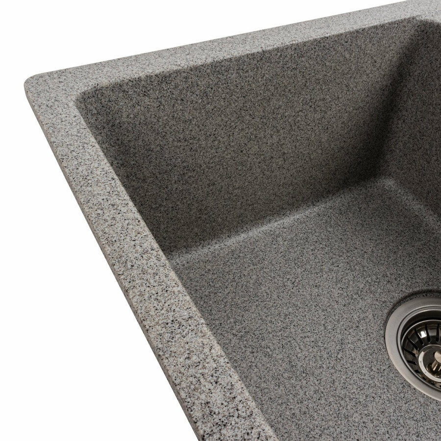 Гранитная мойка для кухни VALESO 6250 ZIRKONE матовый Серый