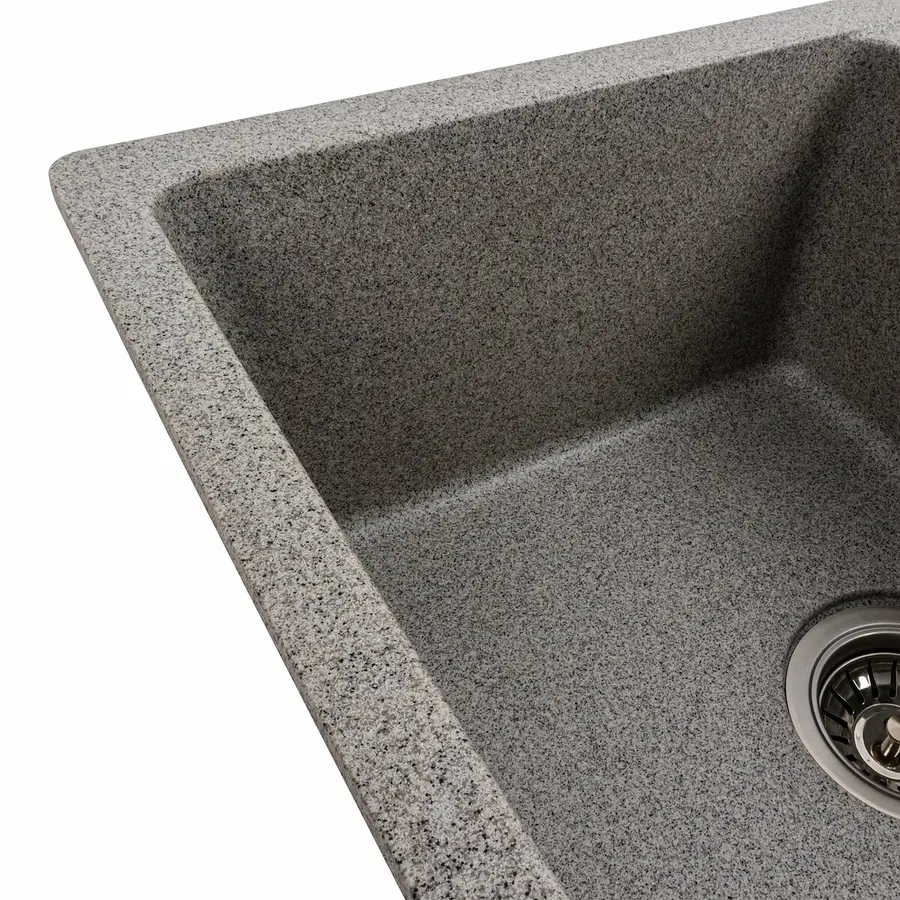 Гранітна мийка для кухні VALESO ZIRKONE 6250 матова Сірий