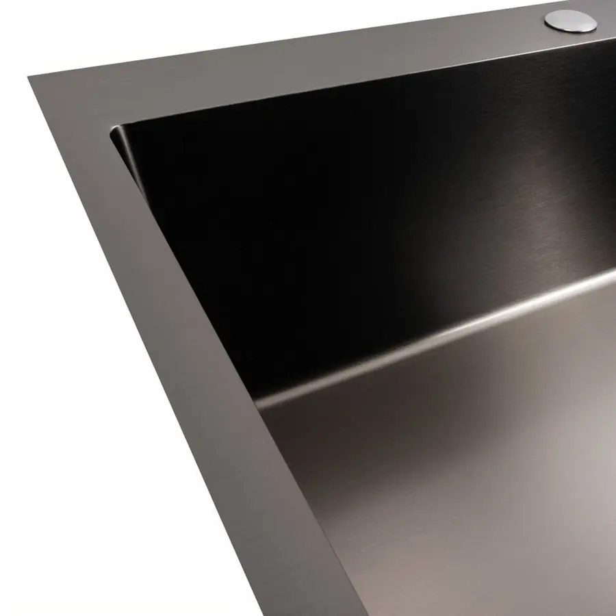 Кухонна мийка VALESO Handmade PVD 70*50 чорна (сифон круглий, 3,0/0,8)