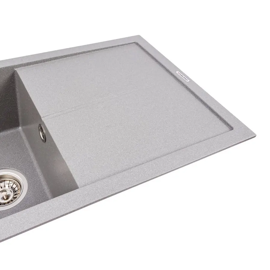 Гранитная мойка для кухни VALESO SOLID 7843 матовая Серый металлик