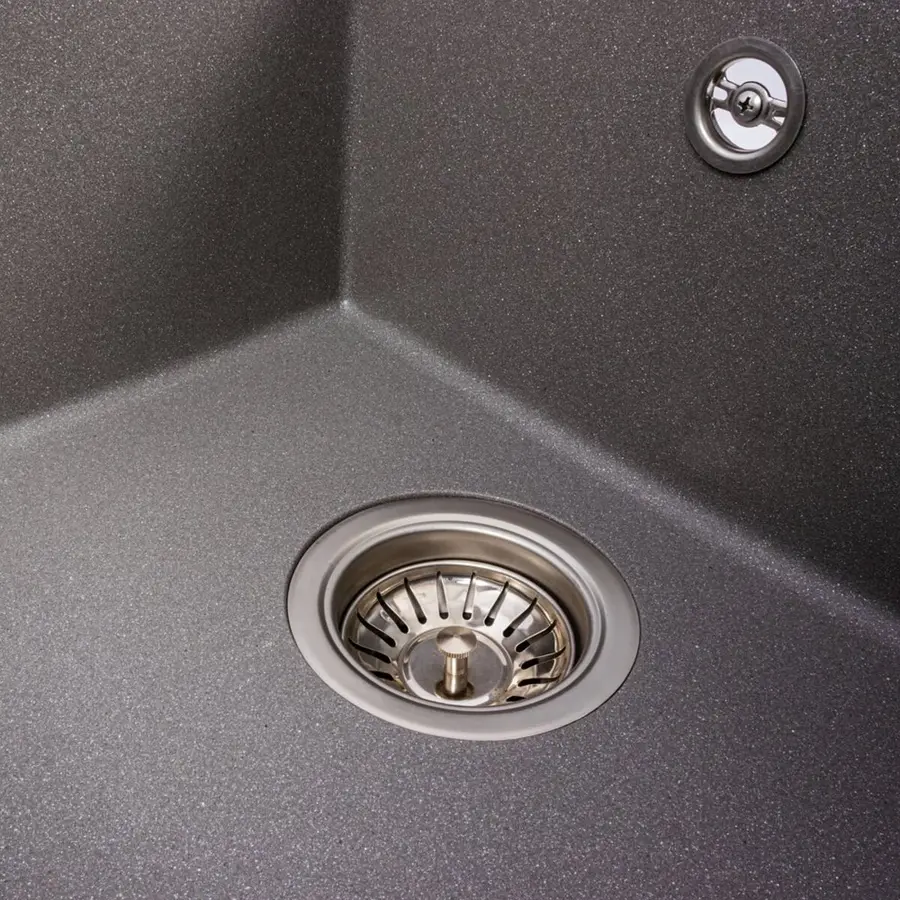Гранитная мойка для кухни VALESO SOLID 7843 матовая Серый металлик