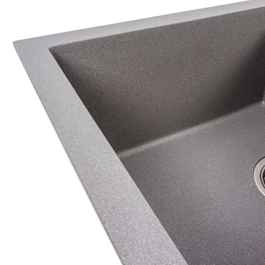 Гранитная мойка для кухни VALESO SOLID 7843 матовая Серый металлик