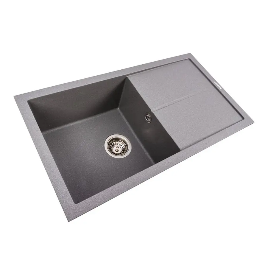 Гранитная мойка для кухни VALESO SOLID 7843 матовая Серый металлик