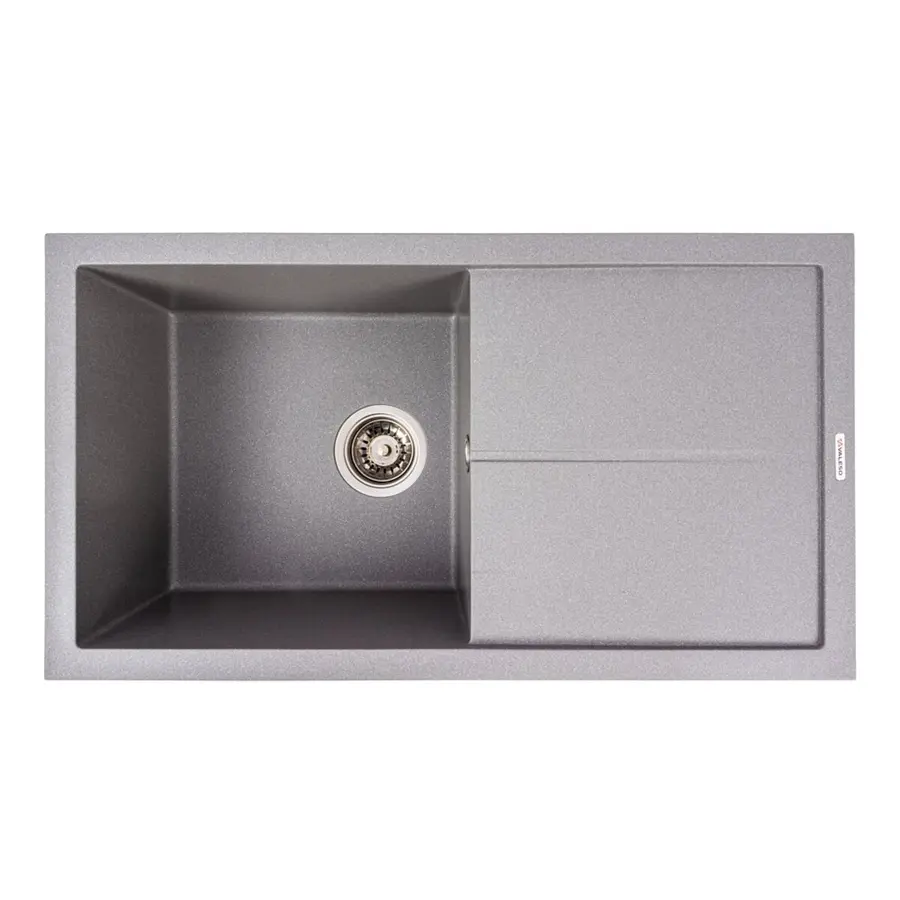 Гранитная мойка для кухни VALESO SOLID 7843 матовая Серый металлик