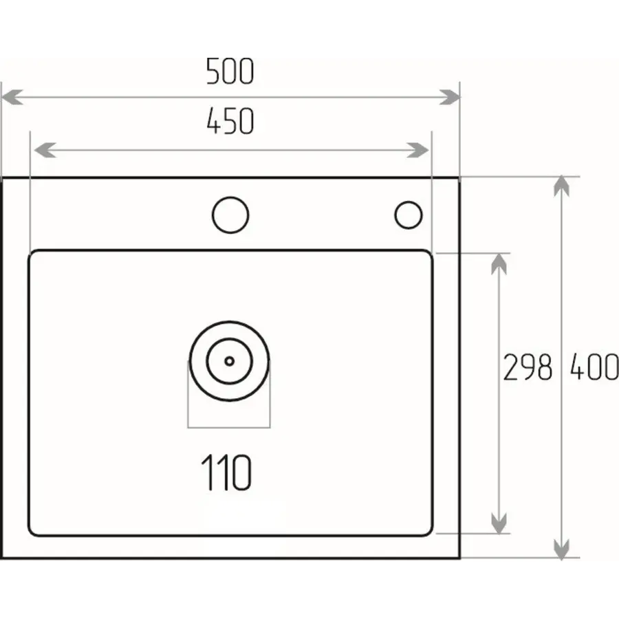 Кухонная мойка 50*40 PVD черная Valeso Handmade (3,0/0,8)