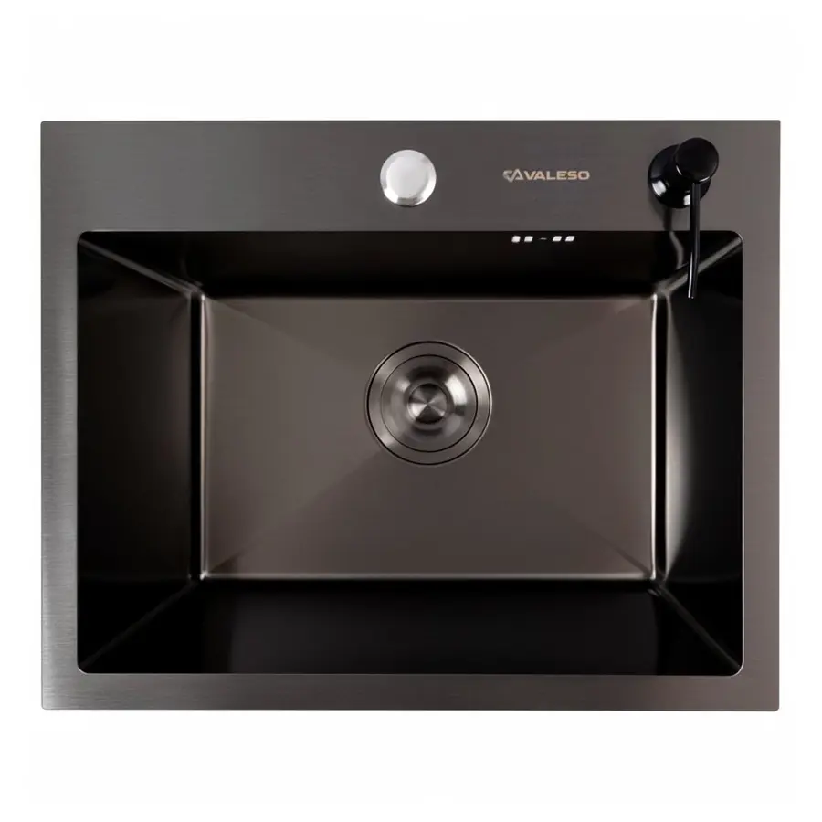 Кухонная мойка 50*40 PVD черная Valeso Handmade (3,0/0,8)