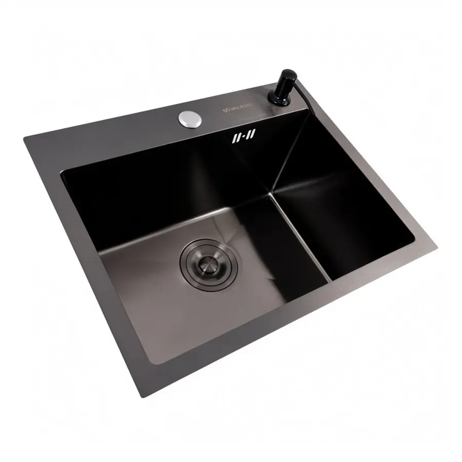 Кухонная мойка 50*40 PVD черная Valeso Handmade (3,0/0,8)