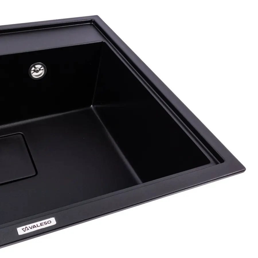 Гранитная мойка для кухни VALESO SHERLIT 6050 матовая Черная