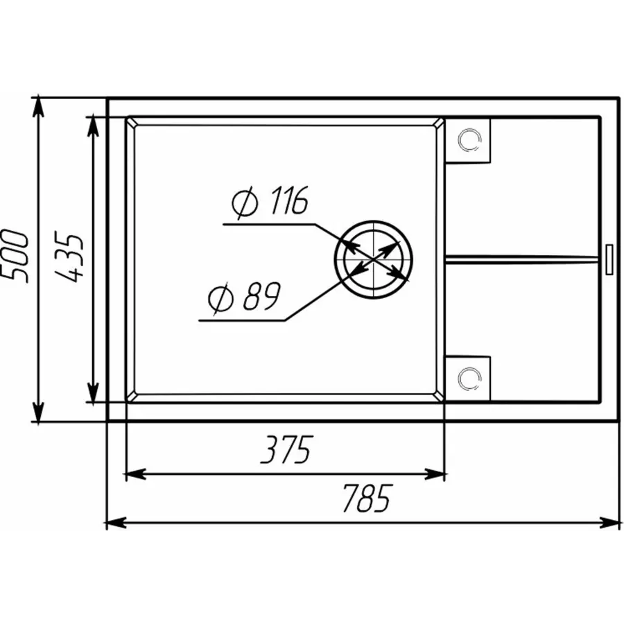 Гранитная мойка для кухни VALESO MAGNUM 7950 матовая Антрацит