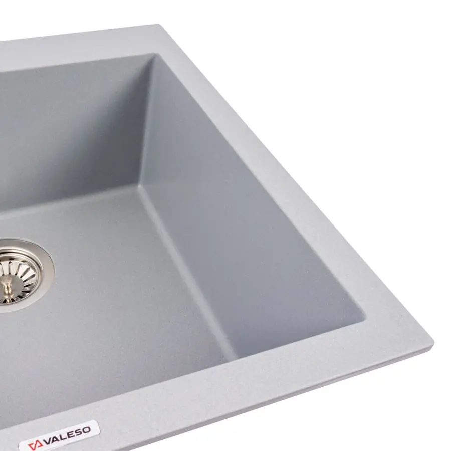 Гранитная мойка для кухни VALESO GALAX 5050 матовая Серый металлик
