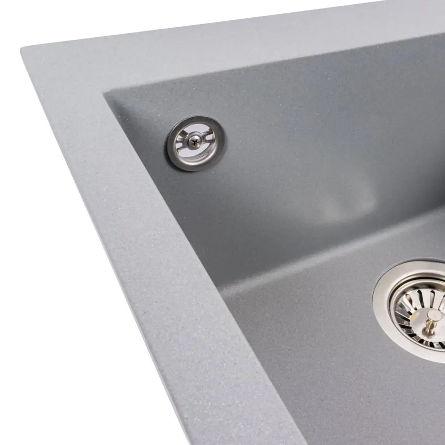 Гранитная мойка для кухни VALESO GALAX 5050 матовая Серый металлик